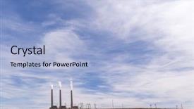  Presentation with coal power plant - Beautiful PPT layouts featuring coal power plant in page backdrop and a light blue colored foreground