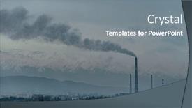  Presentation with coal power plant - PPT theme enhanced with coal-power-plant-with-smoke background and a gray colored foreground