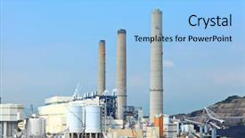  Presentation with coal power plant - PPT theme with coal power plant background and a light blue colored foreground