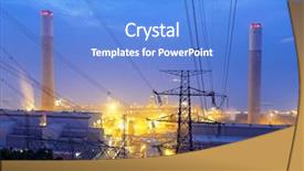  Presentation with blue night - Theme having coal power station and night background and a light blue colored foreground