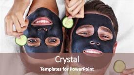  Presentation with face massage spa skin - Presentation theme consisting of coal stone - happy couple having facial background and a violet colored foreground