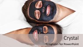  Presentation with happy sad mask face - Slide set having coal stone - happy couple having facial background and a mint green colored foreground