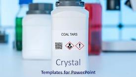  Presentation with laboratory chemical - Slide set having coal-tars-coal-tars-hazardous background and a sky blue colored foreground