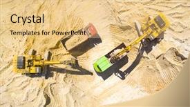  Presentation with coal mine - Slide deck consisting of coal transport - aerial view of a excavators background and a lemonade colored foreground