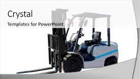  Presentation with coal - Beautiful slide deck featuring coal transport - forklift truck on white isolated backdrop and a white colored foreground