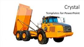  Presentation with coal - Slide set consisting of coal transport - yellow dumper industrial truck isolated background and a white colored foreground