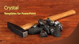  Presentation with coal mining - Beautiful presentation theme featuring coal with hummer on wooden backdrop and a tawny brown colored foreground