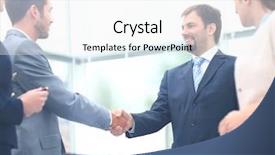  Presentation with meeting table - Amazing theme having coalition - business colleagues sitting backdrop and a white colored foreground