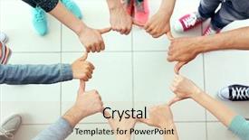  Presentation with united - Cool new presentation theme with coalition - teamwork concept united hands top backdrop and a lemonade colored foreground