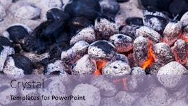 Presentation with barbecue - Audience pleasing PPT layouts consisting of coals-burning-and-heating-up backdrop and a light blue colored foreground