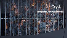  Presentation with burning coal - Presentation theme having coals burning ready background and a dark gray colored foreground