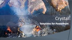  Presentation with grill - Slides with coals-on-the-grill background and a ocean colored foreground