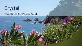  Presentation with spain - Colorful slides enhanced with coasline near blanes costa brava backdrop and a  colored foreground