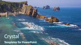  Presentation with coast - Amazing slide deck having coast and arnia beach santander backdrop and a  colored foreground