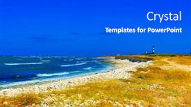  Presentation with ocean waves - Presentation theme enhanced with coast-atlantic-ocean-waves-blue background and a dark gray colored foreground