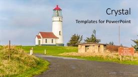  Presentation with blanco - Presentation theme featuring coast built in 1870 oregon background and a light blue colored foreground