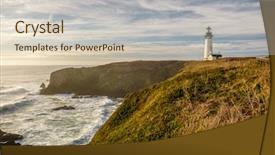  Presentation with pacific islanders - Slide deck with coast built in 1873 oregon background and a soft green colored foreground