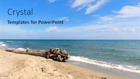  Presentation with coast - Beautiful slide set featuring coast-french-corsica-with-wreckage backdrop and a light blue colored foreground