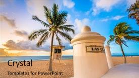  Presentation with coast guard - Presentation theme consisting of coast guard - fort lauderdale florida usa background and a coral colored foreground