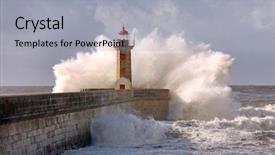  Presentation with coast guard - PPT layouts featuring coast guard - lighthouse in foz of douro background and a light gray colored foreground