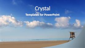  Presentation with coast guard - Presentation theme enhanced with coast guard - playa del ingles maspalomas beach background and a ocean colored foreground