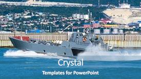  Presentation with coast guard - Colorful presentation theme enhanced with coast guard vessel in port backdrop and a teal colored foreground