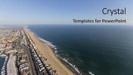  Presentation with sunset coast of the sea - PPT layouts consisting of coast highway in orange county background and a light blue colored foreground