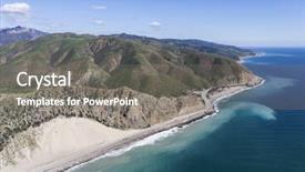  Presentation with aerial view of cape town - Colorful PPT theme enhanced with coast highway north of malibu backdrop and a gray colored foreground