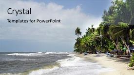  Presentation with colombia - PPT theme with coast in colombia south america background and a light blue colored foreground