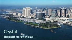  Presentation with san diego california - Presentation having coast in san diego background and a navy blue colored foreground