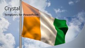  Presentation with coast - Presentation theme featuring coast national flag on flagpole background and a  colored foreground