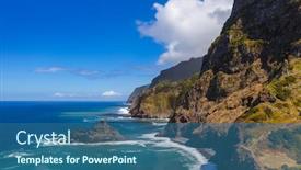  Presentation with coast - Colorful slide set enhanced with coast-near-boaventura-in-madeira backdrop and a ocean colored foreground