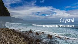  Presentation with coast - Colorful PPT theme enhanced with coast-near-boaventura-in-madeira backdrop and a teal colored foreground