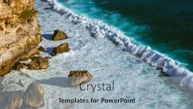  Presentation with bali temple - Presentation theme consisting of coast-near-uluwatu-temple background and a light blue colored foreground