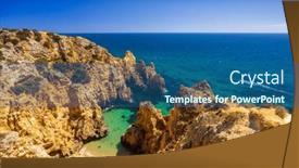  Presentation with algarve - Slides with coast-of-algarve-near-lagos background and a ocean colored foreground