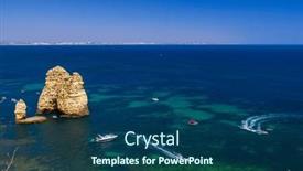  Presentation with algarve - PPT theme with coast-of-algarve-near-lagos background and a ocean colored foreground