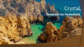  Presentation with algarve - Presentation theme having coast-of-algarve-near-lagos background and a ocean colored foreground