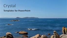  Presentation with coast - Presentation consisting of coast-of-baiona-in-galicia background and a light blue colored foreground