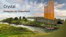  Presentation with bulletin board cork framed - Beautiful presentation theme featuring coast of co cork ireland backdrop and a light blue colored foreground