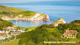  Presentation with holiday destination - Cool new presentation with coast of dorset uk- british backdrop and a tawny brown colored foreground