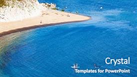  Presentation with holiday destination - PPT layouts featuring coast of dorset uk- british background and a teal colored foreground
