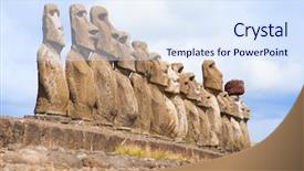  Presentation with coast - Audience pleasing PPT layouts consisting of coast of easter island backdrop and a sky blue colored foreground