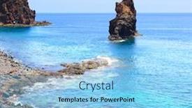  Presentation with coast - Theme with coast-of-el-hierro-island background and a light blue colored foreground