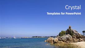  Presentation with coast - Slide set consisting of coast-of-france-in-brittany background and a teal colored foreground