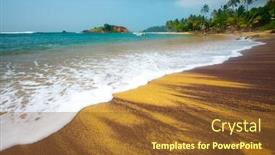  Presentation with sand ocean - Amazing PPT layouts having coast-of-indian-ocean-near backdrop and a tawny brown colored foreground