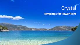  Presentation with coast - Presentation theme enhanced with coast-of-kefalonia-island-greece background and a dark gray colored foreground