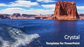  Presentation with powell river - Cool new slide deck with coast of red sandstone lake backdrop and a ocean colored foreground