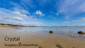 Presentation with australia aboriginal art - PPT theme consisting of coast of tasmania along arthur background and a coral colored foreground