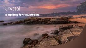  Presentation with sunset coast of the sea - Beautiful slide set featuring coast-of-the-andaman-sea backdrop and a gray colored foreground