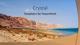  Presentation with coast - Beautiful presentation theme featuring coast-of-the-dead-sea backdrop and a light blue colored foreground